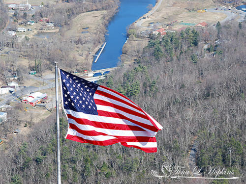 American Flag at Chimney Rock